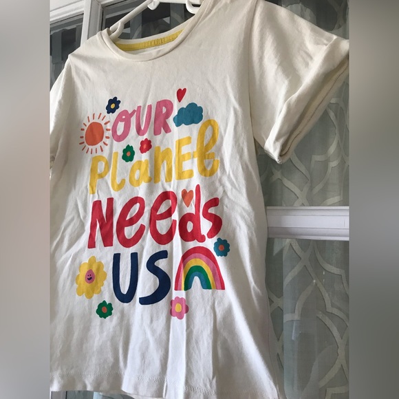 Boden size 7-8 years Our Planet Needs Us” 100% cotton t-shirt in EUC - Picture 5 of 5